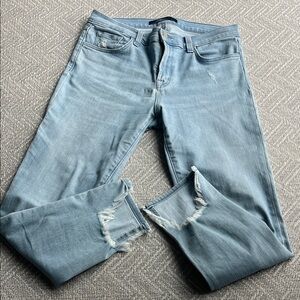 J Brand Light Blue Distressed Boyfriend Jeans